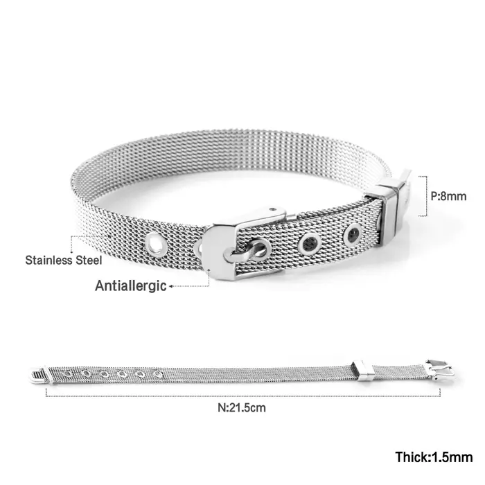 Bracelet en maille d'acier inoxydable, accessoire unisexe, polyvalent et durable, cadeau pour un usa
