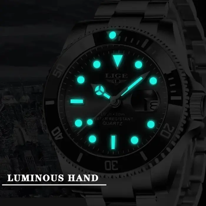 LIGE Montre pour hommes Top marque de luxe mode