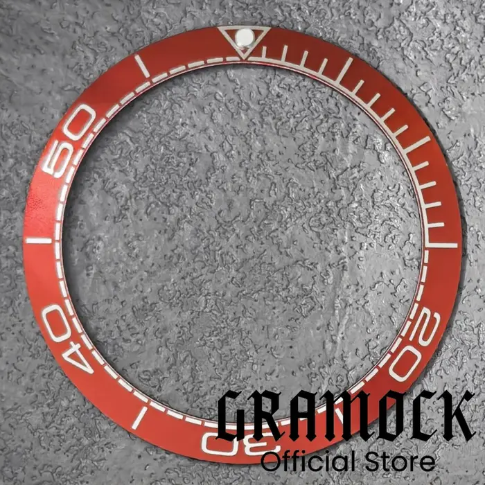 Gramock Vintage 38mm aluminium brossé bordeaux rouge vert montre lunette Lume Fit 41mm boîtier de mo