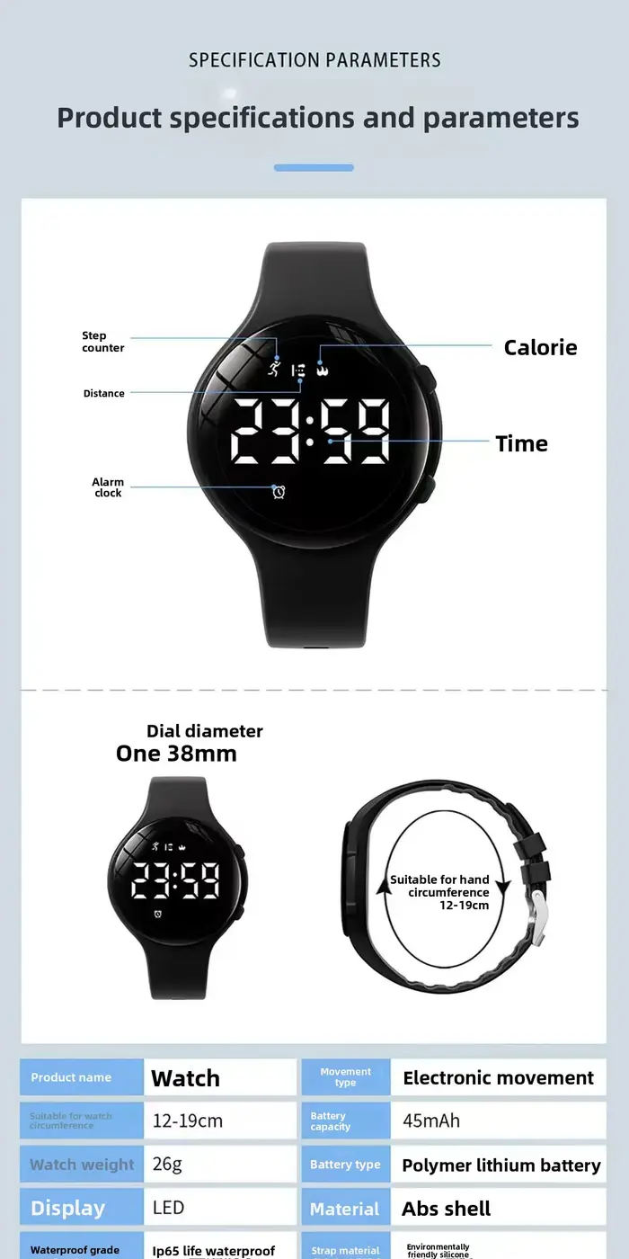 Montre connectée sportive étanche pour étudiants