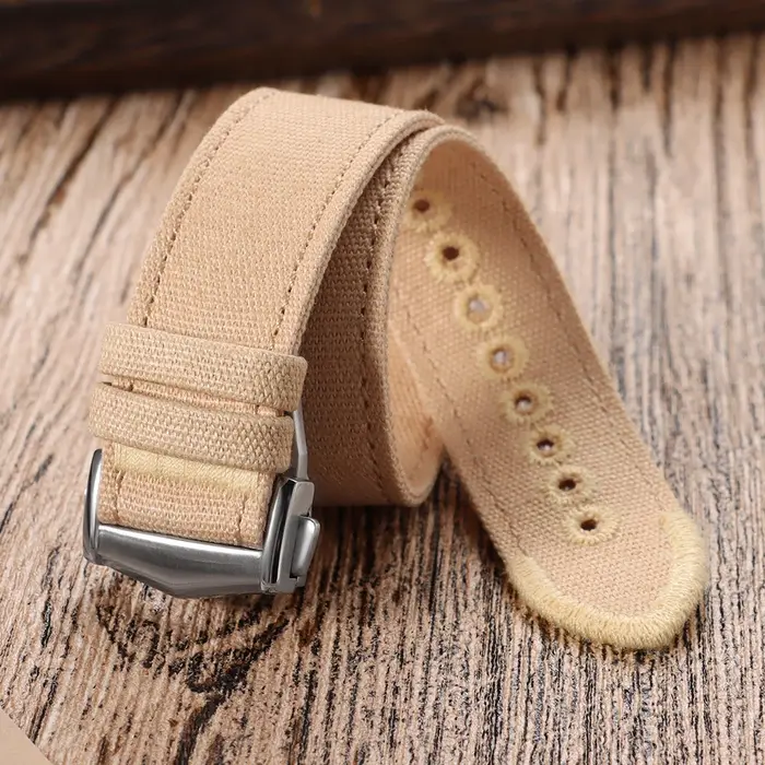 Bracelet de montre en toile de nylon de qualité supérieure pour hommes, étanche, avec boucle pliante