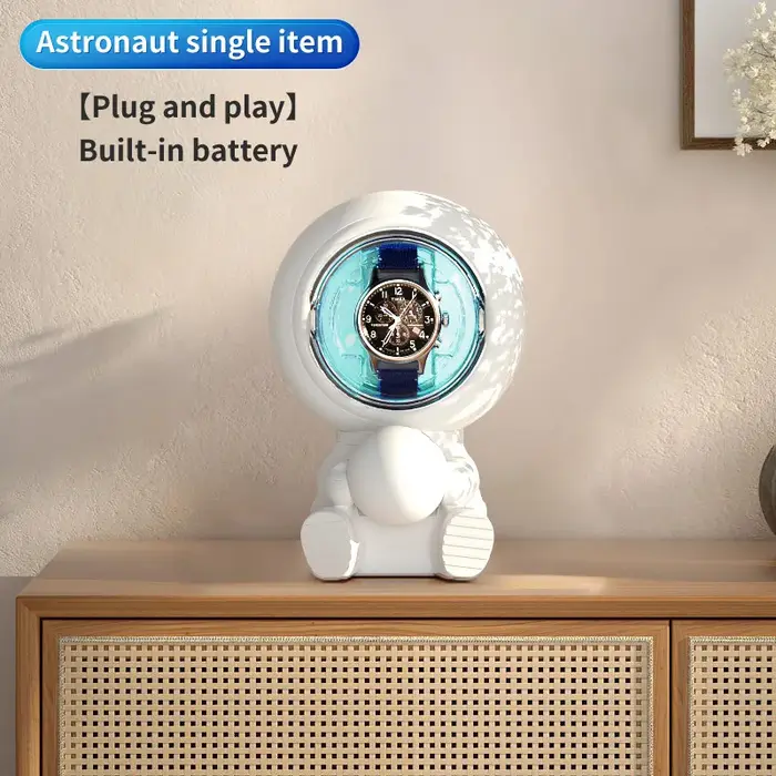 Remontoir de montre Spaceman avec lumière ambiante LED RGB, anti-magnétique, agitateur automatique d