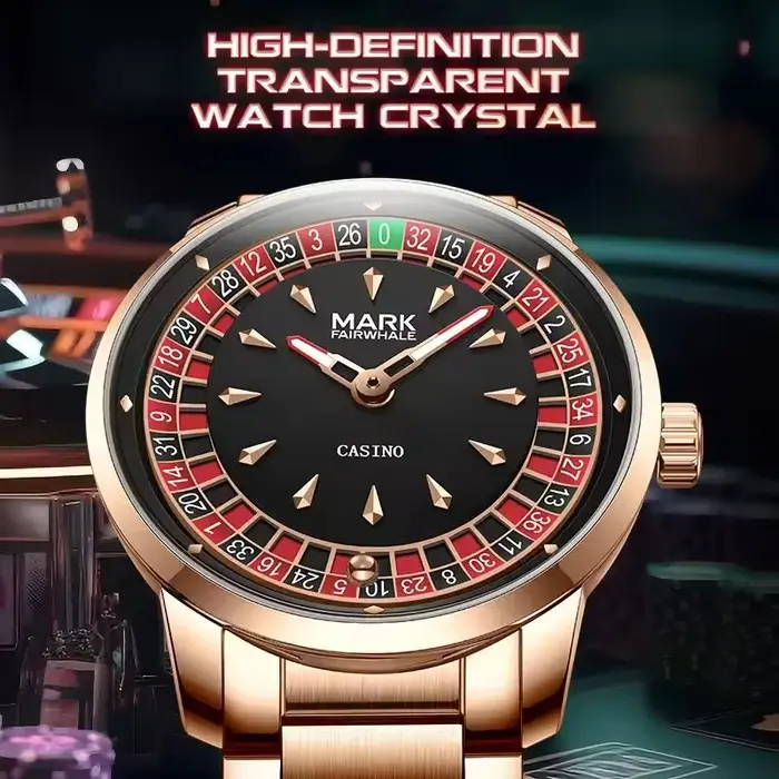 Mark Fairwhale 5031 mode montres à Quartz pour homme cadran rotatif créatif lumineux étanche bracelet en acier décontracté hommes montre-bracelet