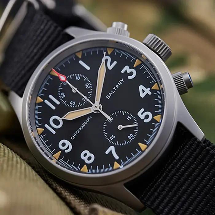 Montre à quartz chronographe pilote vintage pour homme
