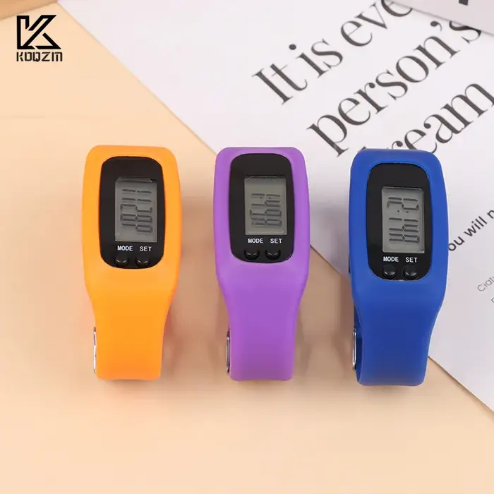Montre de compteur de pas de Bracelet de podomètre de LED avec l'affichage de l'heure 12/24H