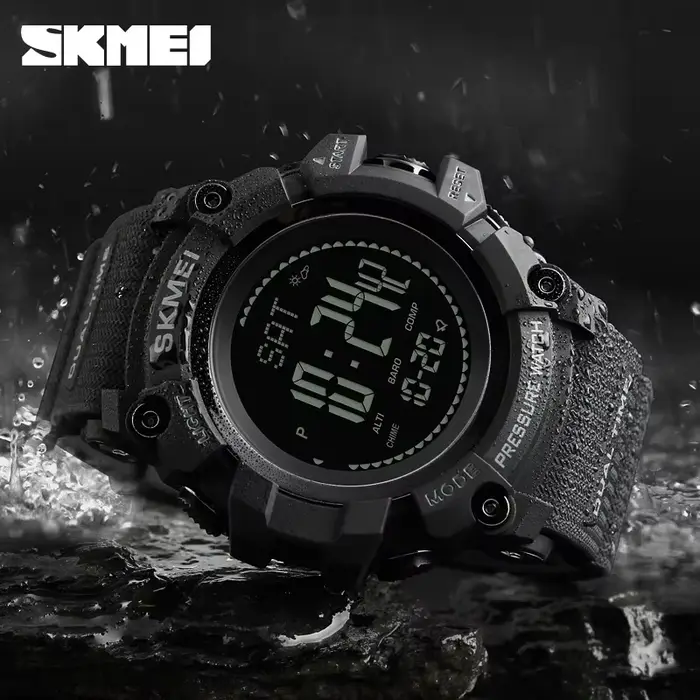 SKMEI 1358 altimètre météo Tracker étanche reloj hombre montres d'extérieur hommes pression boussole Sport
