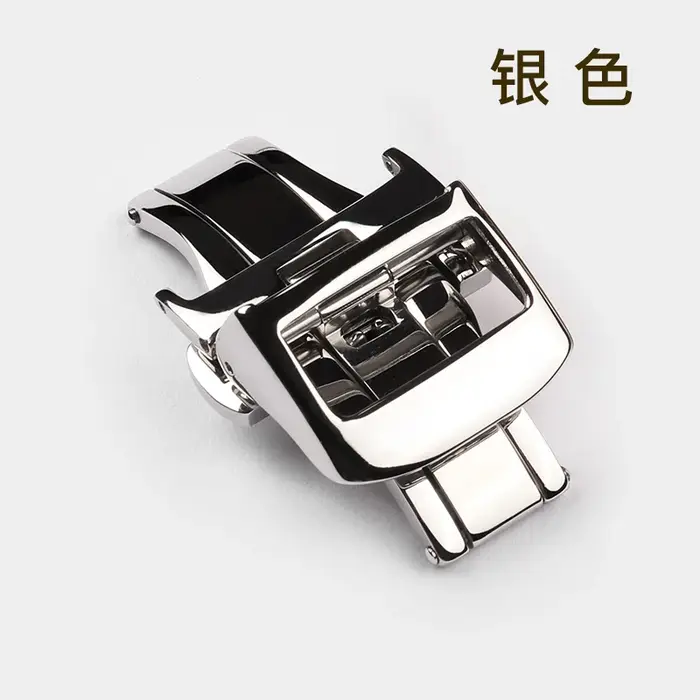 Boucle papillon déployante 16mm 18mm 20mm pour bracelet de montre en cuir Jaeger LeCoultre, bracelet en caoutchouc, argent Rose or, fermoir pliant
