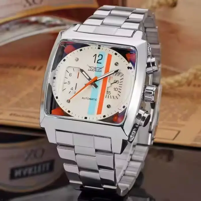 JARAGAR 569 montre mécanique automatique pour hommes de mode créative rétro carré calendrier semaine montres d'affaires