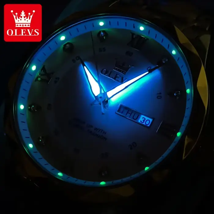 OLEVS Top marque hommes montres robe de mode Original montre-bracelet à Quartz lumineux étanche tendance losange montre pour homme Date semaine