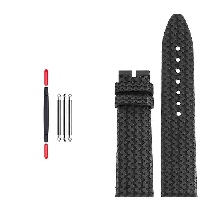 21mm 23mm pour Chopard MILLE MIGLIA 168619 modèle de bande de roulement de pneu de course bracelet de montre en caoutchouc fluoré bracelet de Style de course