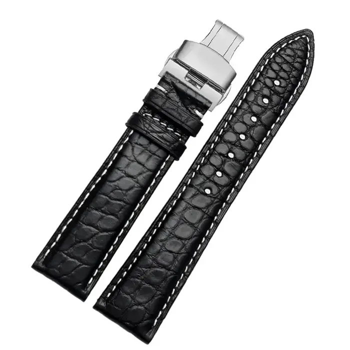 Bracelet de montre en peau de Crocodile pour hommes