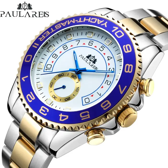 PAULAREIS P marque de luxe automatique auto vent montres mécaniques pour hommes en acier inoxydable décontracté