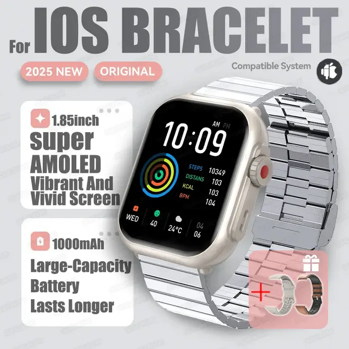 2025New pour XIAOMI IOS montre Ultra2 montres intelligentes femmes 1000mAh 1.85 "AMOLED plein écran tactile BT appel dames mode Smartwatch