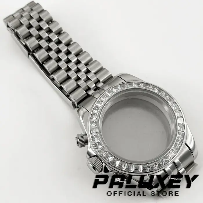 Boîtier de montre Daytona 40 mm VK63 avec lunette sertie de diamants
