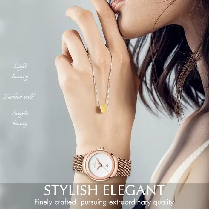 NAVIFORCE – montre-bracelet à Quartz en acier inoxydable pour femme et fille