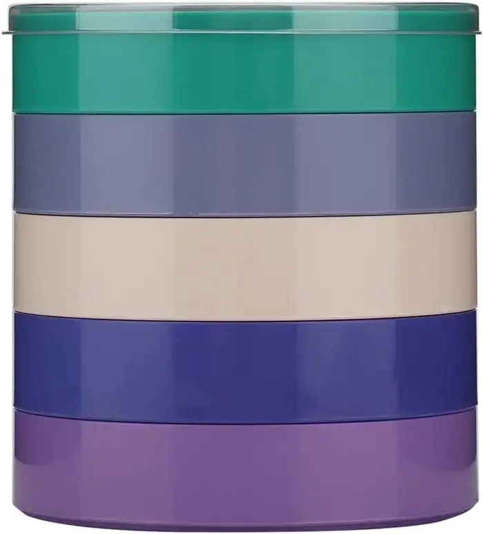 Boîte de rangement de pièces de montre, boîte de rangement d'outils de réparation de montre à 5 couches, boîte de pièces de couleur, outils de montre pour mouvement de composants à vis
