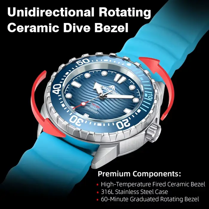 2025 nouveau NORTH EDGE TRITON montre de plongée à énergie solaire hommes montres à Quartz de luxe