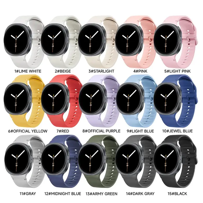 1:1 Bracelet de Sport pour Samsung Galaxy watch 8 44mm 40mm 8 classique 46mm poignet ceinture de remplacement