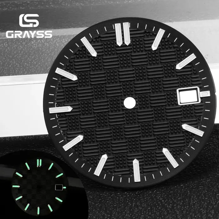 Cadran de montre stérile 31 mm bleu glace/vert/noir
