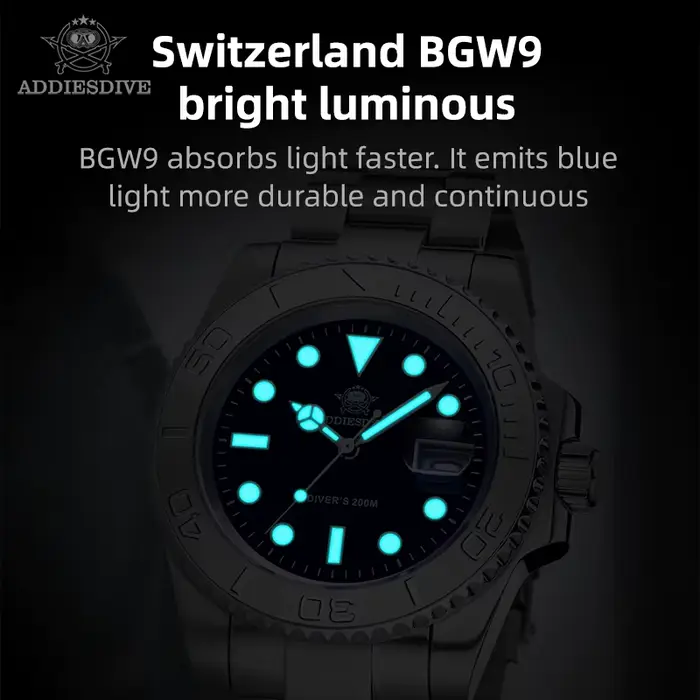 ADDIESDIVE luxueux montre à Quartz analogique pour hommes BGW9 lumineux 20 barres étanche hommes plo