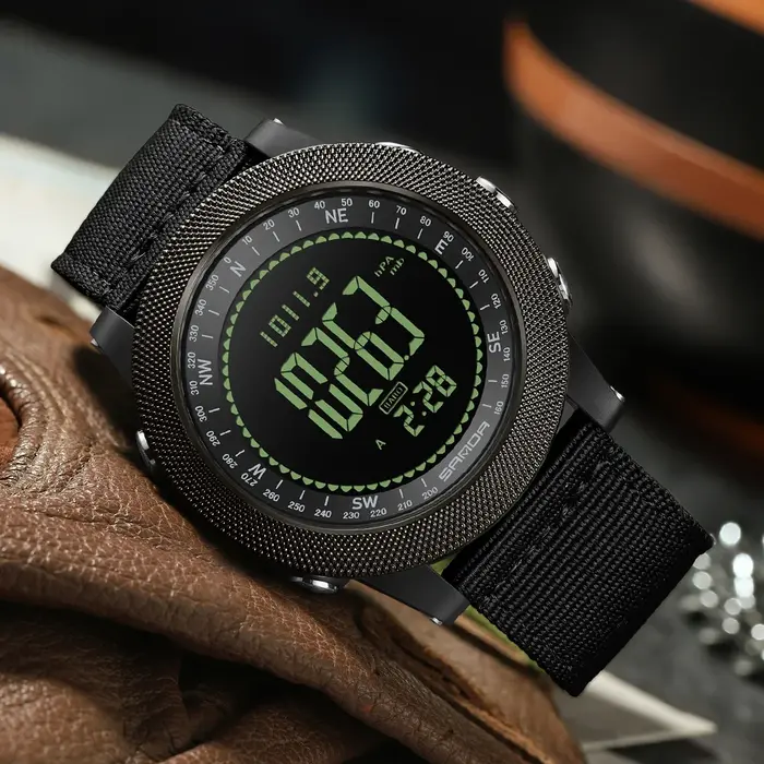 SANDA Montre-bracelet numérique à quartz militaire durable et tendance pour homme