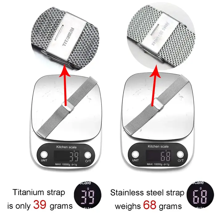 THEAGE Bracelet de montre en maille de titane pour hommes et femmes