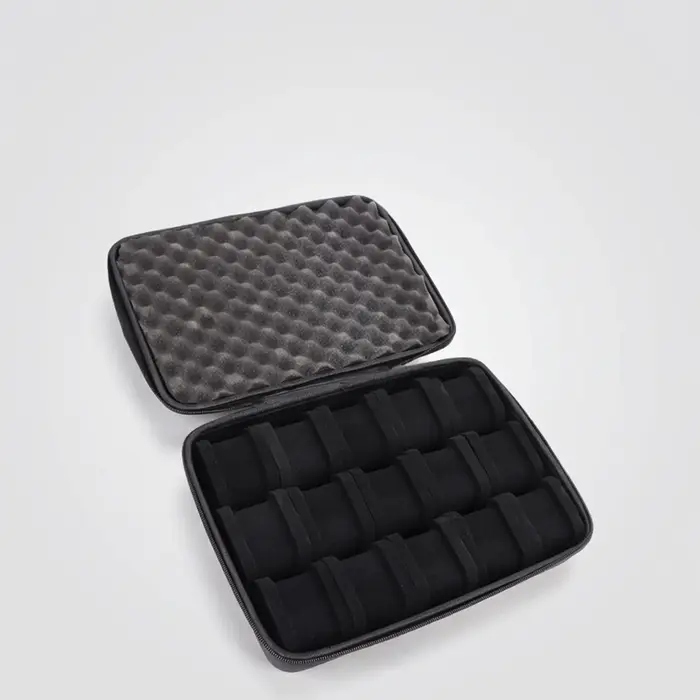 Boîte de rangement pour montres à coque rigide avec 15 emplacements