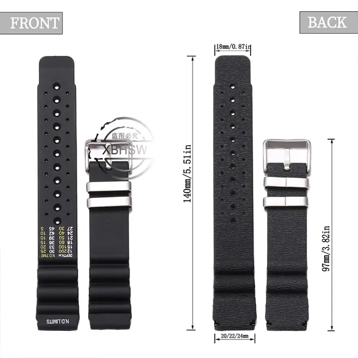 Accessoires de montre Bracelet en résine 20/22/24mm adapté pour Citizen promaster nd limites