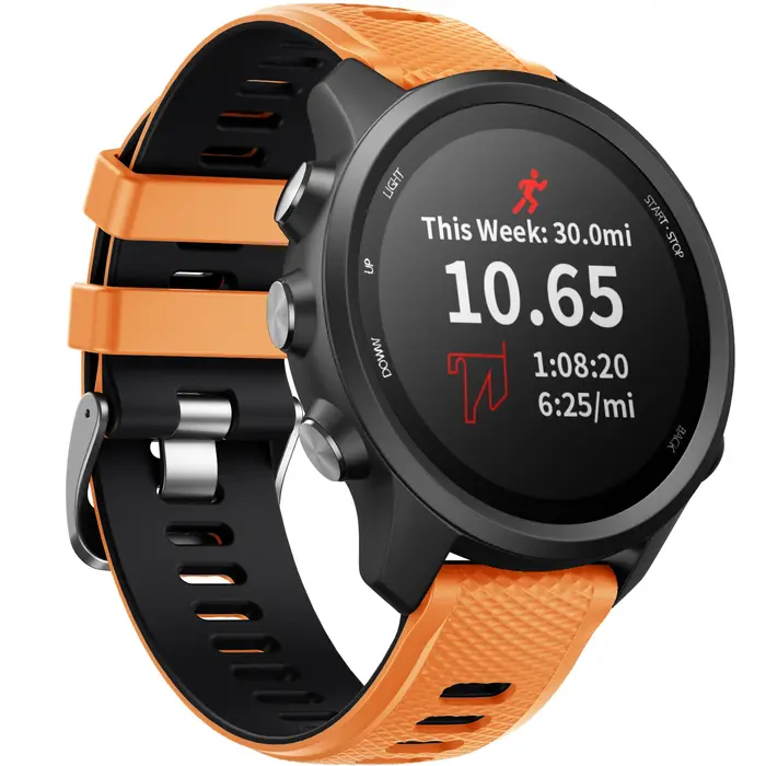 Bracelet de sport en Silicone bicolore de 20mm, pour montre de course Garmin Forerunner 235 245 158 165 570 (42MM)