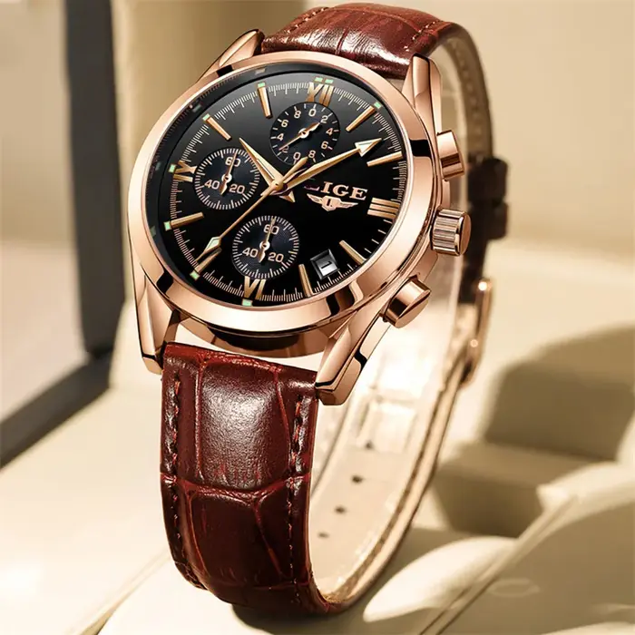 LIGE mode hommes montres haut de gamme de luxe militaire montre à Quartz