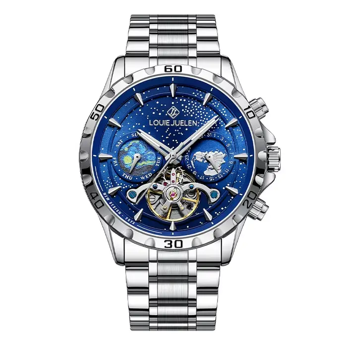 Montre automatique à remontage automatique pour homme, en acier inoxydable, New Star Sea Tourbillon,