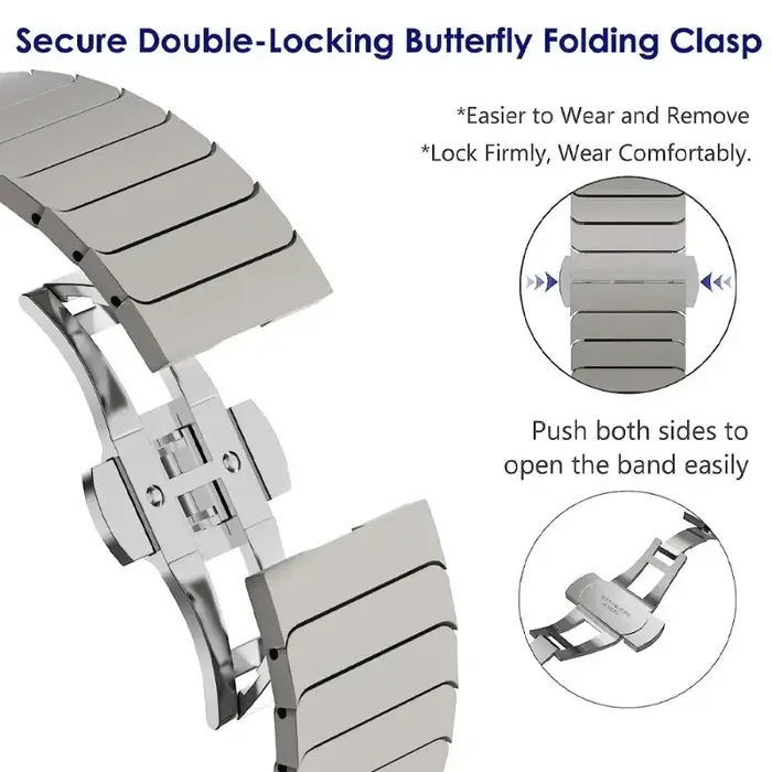 Bracelet de montre en acier pour Apple Watch Ultra 2 49mm/10 9 8 7 46mm 42mm 45mm 41mm pour IWatch Series 6 5 4 3 SE 44mm 38mm
