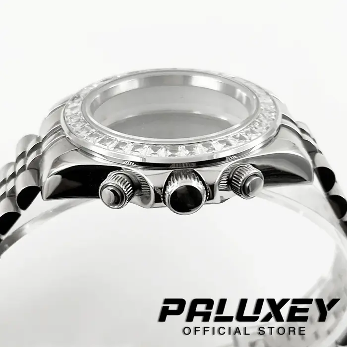 Boîtier de montre Daytona 40 mm VK63 avec lunette sertie de diamants