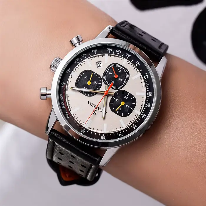 Montre à quartz multifonctionnelle chronographe pour homme