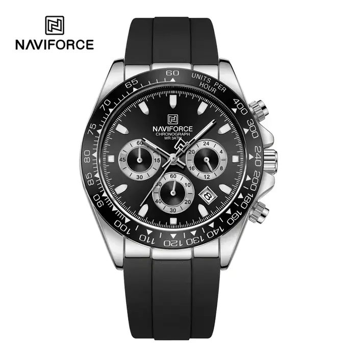 NAVIFORCE montres à la mode pour hommes bracelet en Silicone Sport décontracté chronographe lumineux montre-bracelet Relogio Masculino mâle cadeau 2025