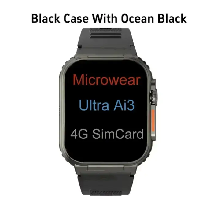 Nouveau Ultra Ai3 Smartwatch 4G Android Amoled HD caméra GPS WIFI Google Play Store App télécharger jeu Bluetooth