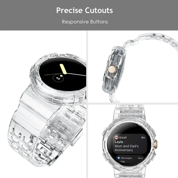 Étui transparent et TPU souple pour Google Pixel Watch 2