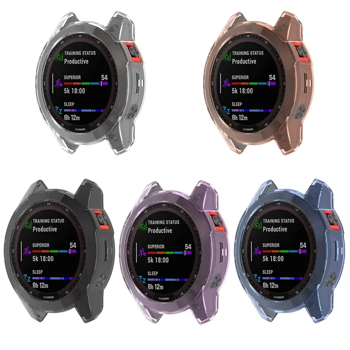 Coque transparente en TPU pour Garmin Fenix 6 6S 6X Pro 7 7S 7X Pro 5 5S 5X Plus