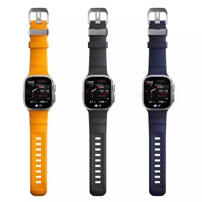 Bracelet en Silicone + boîtier change vers Ultra pour Apple Watch