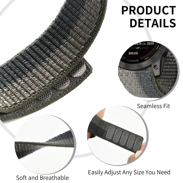 Epix 2 boucle à crochet Bracelet en Nylon pour Garmin Forerunner 965 955 935 745 945 LTE S62 S60 Instinct 2 bandes 26mm 22mm Bracelets