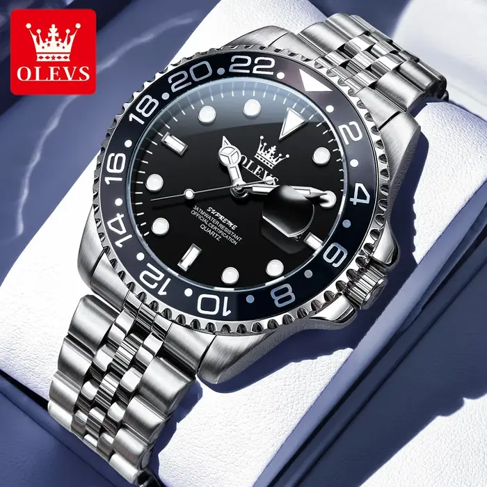 OLEVS 5657 montre pour hommes Original en acier inoxydable Date