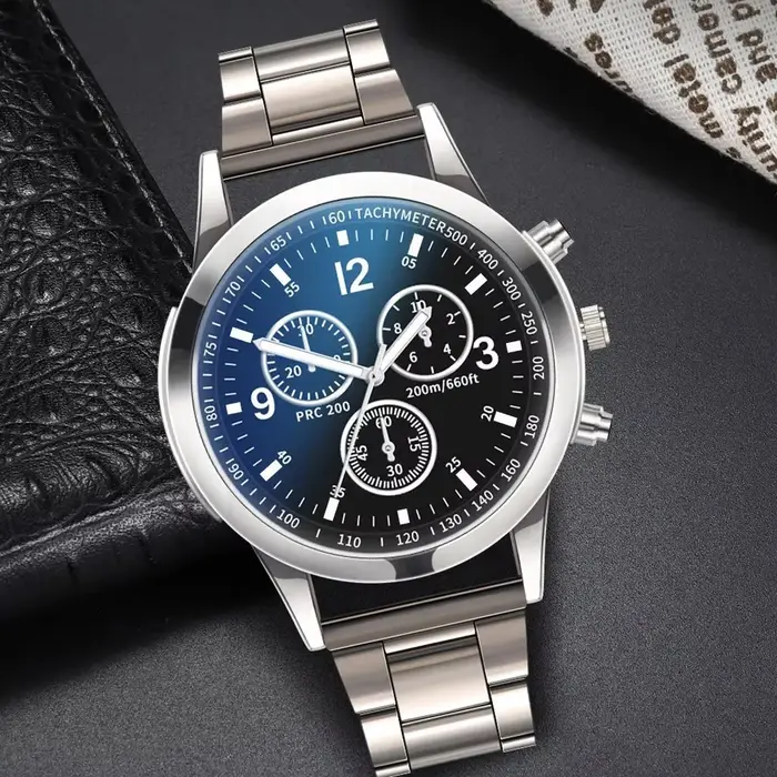 1/2 pièces montres d'affaires pour hommes montre à Quartz avec Bracelet en acier