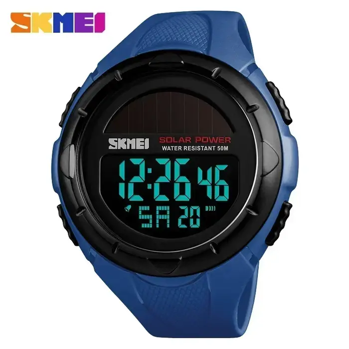 SKMEI 1405 solaire pour l'alimentation alarme environnementale mâle horloge reloj hombre hommes montres lumineuses