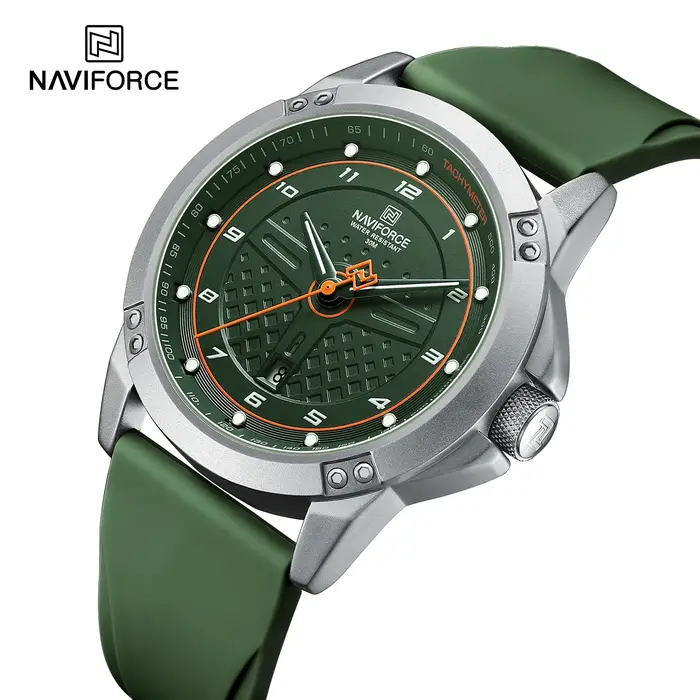 NAVIFORCE montre-bracelet à Quartz décontractée mode étanche montres pour hommes Sport bracelet en Silicone mâle horloge