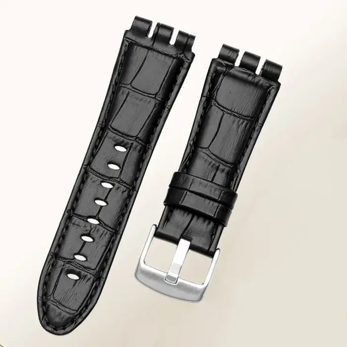 Bracelet de montre en cuir véritable pour Swatch IRONY YOS440 449 448 401G