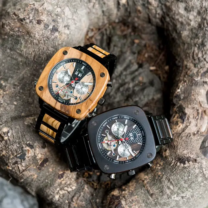 BOBO BIRD-Montre mécanique en bois pour homme