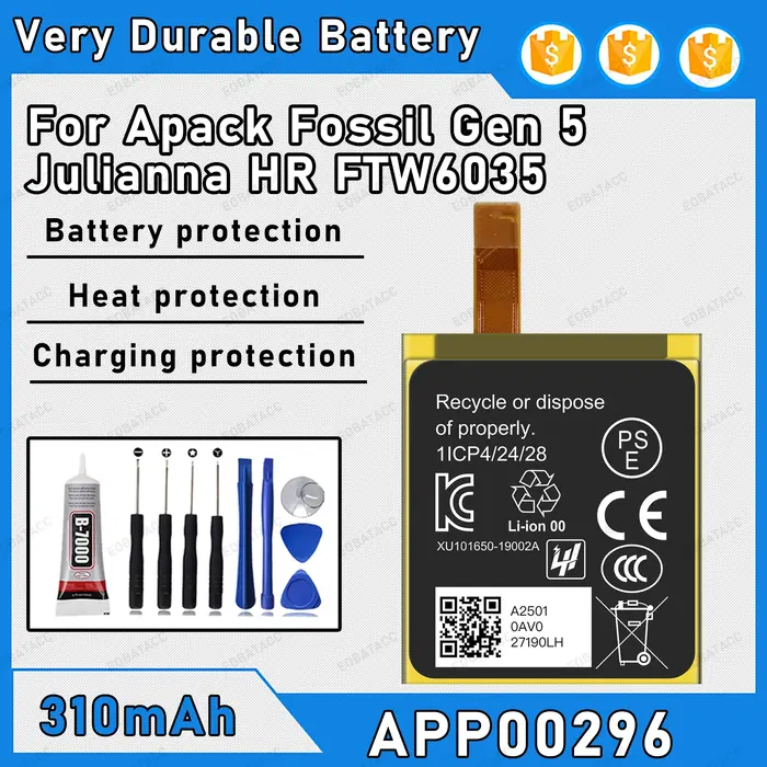 Batterie 450mAh 100% neuve APP00296 pour fossil Gen 5