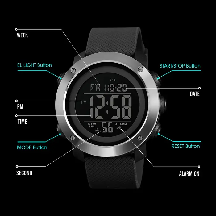 SKMEI 1426 Montre hommes réveil mode