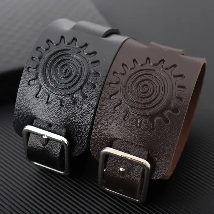 Bracelet large en cuir pour homme