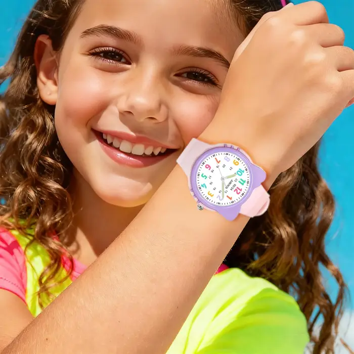 Montre analogique pour enfants, garçons et filles, tout-petits de 3 à 12 ans, pour apprendre l'heure, étanche 3ATM, montre à quartz pour enfants avec affichage facile à lire.